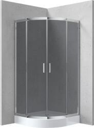 Deante Funkia íves zuhanykabin 90x185 cm grafit üveggel és akril zuhanytálcával, króm profilszín KYPZ451K (KYPZ451K)