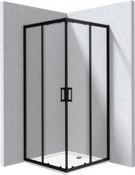 Deante Funkia Evo szögletes zuhanykabin 80x195 cm átlátszó üveggel és akril zuhanytálcával, matt fekete profilszín KYCPN088P (KYCPN088P)