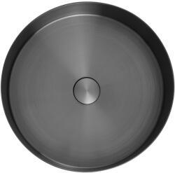 Wellis Marigold 40 Pultra tehető rozsdamentes acél mosdótál leeresztővel, gun grey WB00557 (WB00557)