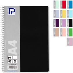 PAPERLAND Caiet cu spirala A4, 80 file, dictando, coperta plastic, PAPERLAND PP400 mov