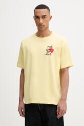 Drôle de Monsieur T-shirt férfi pamut D Hibiscus Broddée - sárga L