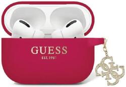 Guess GUAP2LECG4M husă pentru AirPods Pro 2 magenta din silicon lichid cu șarm triunghi strălucitor (GUAP2LECG4M)