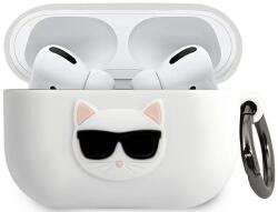 Karl Lagerfeld KLACAPSILCHWH husă din silicon pentru AirPods Pro albă Choupette (KLACAPSILCHWH)