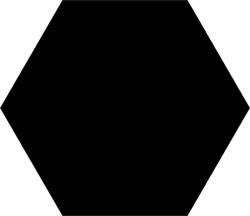  22X25 BASIC BLACK HEX 25 Fekete hexagon járólap