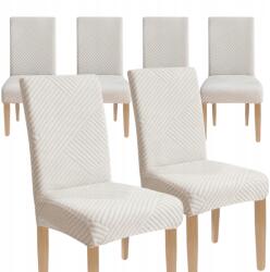 Ubieramy-meble 6 Db Székhuzat Rugalmas Jacquard Csíkos Világos Szürke Univerzális (10-Z2-JSZ-6SZT)