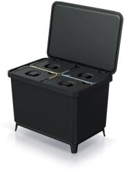 KEDEN Coș de sortare a deșeurilor 4×10 l - negru reciclat Cos de gunoi