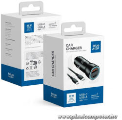 Blue Star autós töltő USB-C (30 W) + USB-A (18 W) USB-C - USB-C kábellel - Kétportos gyorstöltés Power Delivery és Quick Charge támogatással (5903396275814)