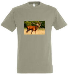 Top Póló (szarvas fotóval) kereknyakú (100%pamut 190gr/m2) TOP, khaki, XL (TOP_PK-C-H_STAG-XL)