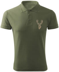 Top Vadász póló (szarvas hímzéssel) galléros TOP, khaki, S (TOP_PC_H_EMB_DEER-S)