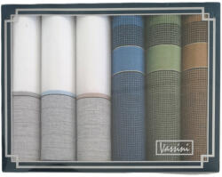  Férfi textil zsebkendő szett 6db-os szett letisztult színekben és mintákkal