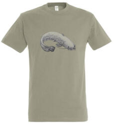 Top Póló (harcsa mintával) kereknyakú (100%pamut 190gr/m2) TOP, khaki, 2XL (TOP_PK-H_CATFISH-2XL)