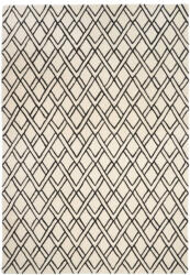  BROOKLYN, fekete-bézs, geometriai mintás, bársonyos felületű, kézi szövésű prémium szőnyeg 200x300 cm