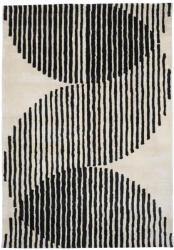  Eclipse, fekete-fehér, bársonyos felületű, kézi csomózású prémium szőnyeg 200x300cm