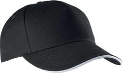 K-UP KP130 5 paneles kontrasztos baseball sapka - black/white színben (kp130bl/wh-u)