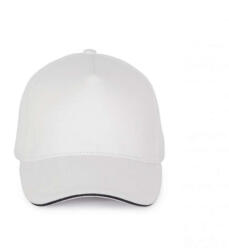 K-UP KP189 6 paneles kontrasztos pamut baseball sapka - white/navy színben (kp189wh/nv-u)