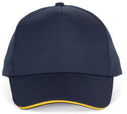 K-UP KP130 5 paneles kontrasztos baseball sapka - navy/yellow színben (kp130nv/ye-u)
