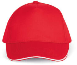 K-UP KP124 5 paneles kontrasztos baseball sapka - red/white színben (kp124re/wh-u)