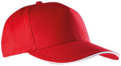 K-UP KP130 5 paneles kontrasztos baseball sapka - red/white színben (kp130re/wh-u)
