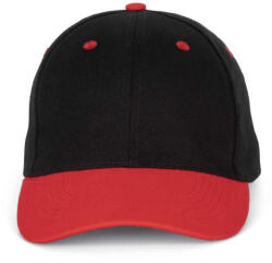 K-UP KP188 6 paneles pamut baseball sapka - black/red színben (kp188bl/re-u)