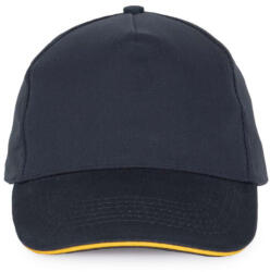 K-UP KP124 5 paneles kontrasztos baseball sapka - navy/yellow színben (kp124nv/ye-u)