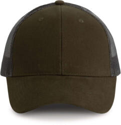 K-UP KP158 6 paneles hálós baseball sapka - dark khaki/dark grey színben (kp158dkh/dg-u)
