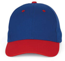 K-UP KP188 6 paneles pamut baseball sapka - royal blue/red színben (kp188ro/re-u)