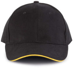 K-UP KP011 Orlando 6 paneles baseball sapka - black/yellow színben (kp011bl/ye-u)
