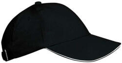 K-UP KP042 Orlando 6 paneles gyerek baseball sapka - black/white színben (kp042bl-u)