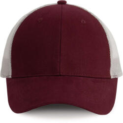 K-UP KP158 6 paneles hálós baseball sapka - burgundy/light grey színben (kp158bu/lgr-u)
