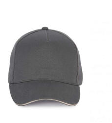 K-UP KP189 6 paneles kontrasztos pamut baseball sapka - dark grey/light grey színben (kp189dgr/lgr-u)