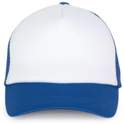 K-UP KP111 5 paneles kamionos mesh baseball sapka - white/royal blue színben (kp111wh/ro-u)