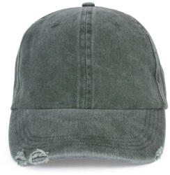 K-UP KP235 6 paneles kopott hatású baseball sapka - washed storm grey színben (kp235wstg-u)