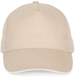 K-UP KP124 5 paneles kontrasztos baseball sapka - beige/white színben (kp124be/wh-u)