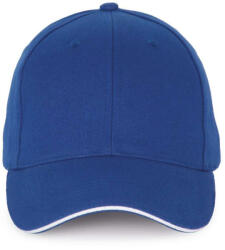 K-UP KP185 6 paneles kontrasztos baseball sapka - royal blue/white színben (kp185ro/wh-u)