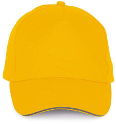 K-UP KP189 6 paneles kontrasztos pamut baseball sapka - yellow/slate grey színben (kp189ye/sl-u)