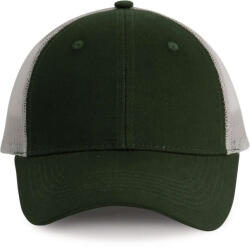 K-UP KP158 6 paneles hálós baseball sapka - forest green/light grey színben (kp158fo/lgr-u)