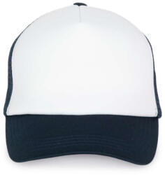 K-UP KP111 5 paneles kamionos mesh baseball sapka - white/navy színben (kp111wh/nv-u)
