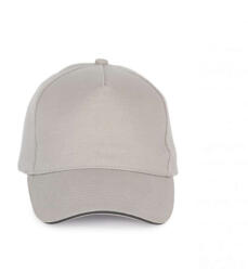 K-UP KP189 6 paneles kontrasztos pamut baseball sapka - light grey/dark grey színben (kp189lg/dg-u)