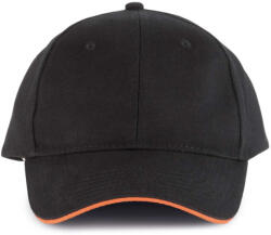 K-UP KP011 Orlando 6 paneles baseball sapka - black/orange színben (kp011bl/or-u)
