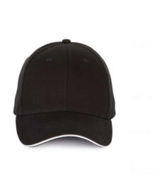 K-UP KP185 6 paneles kontrasztos baseball sapka - black/white színben (kp185bl/wh-u)