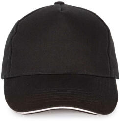 K-UP KP124 5 paneles kontrasztos baseball sapka - black/white színben (kp124bl/wh-u)