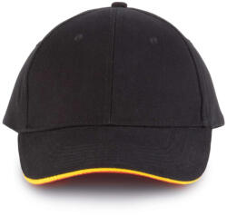 K-UP KP011 Orlando 6 paneles baseball sapka - black/yellow/red színben (kp011bl/ye/re-u)