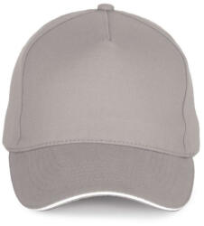 K-UP KP189 6 paneles kontrasztos pamut baseball sapka - beige/white színben (kp189be/wh-u)