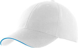 K-UP KP207 6 paneles sportos baseball sapka - white/aqua blue színben (kp207wh/aq-u)