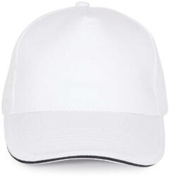 K-UP KP124 5 paneles kontrasztos baseball sapka - white/navy színben (kp124wh/nv-u)