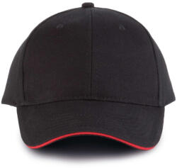K-UP KP011 Orlando 6 paneles baseball sapka - black/red színben (kp011bl/re-u)