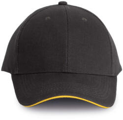 K-UP KP011 Orlando 6 paneles baseball sapka - dark grey/yellow színben (kp011dg/ye-u)