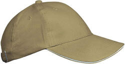 K-UP KP042 Orlando 6 paneles gyerek baseball sapka - beige/white színben (kp042be-u)