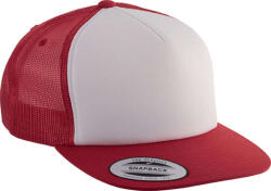 K-UP KP911 lapos ellenzős 5 paneles hálós sapka - red/white/red színben (kp911re/wh/re-u)