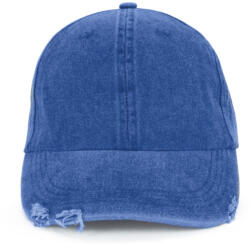 K-UP KP235 6 paneles kopott hatású baseball sapka - washed blue quartz színben (kp235wbq-u)